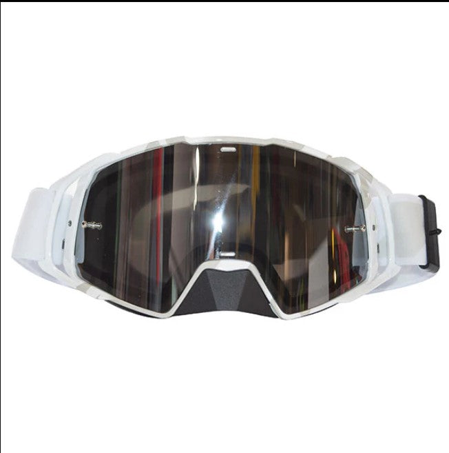 zoan white goggles with tinted lens with white strap